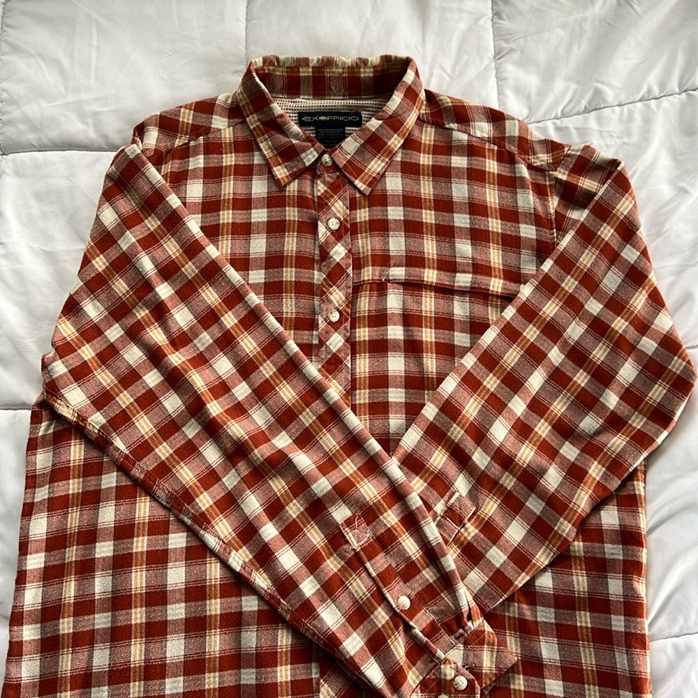ExOfficio Long Sleeve Plaid Flannel Shirt
